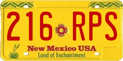 NM license plate 216RPS