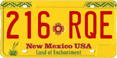 NM license plate 216RQE