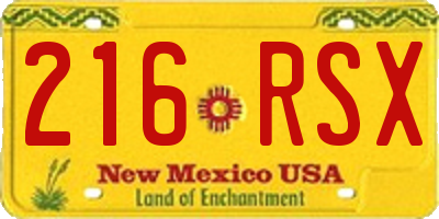 NM license plate 216RSX