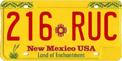 NM license plate 216RUC