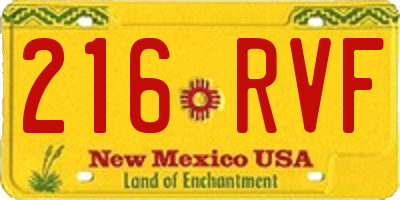 NM license plate 216RVF