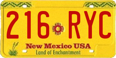 NM license plate 216RYC