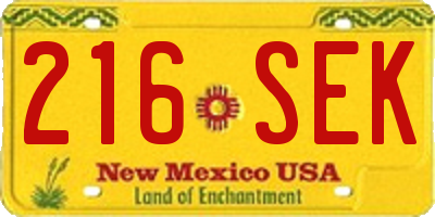 NM license plate 216SEK