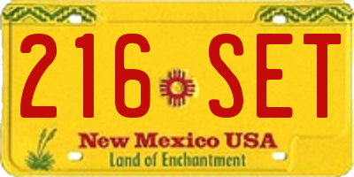 NM license plate 216SET