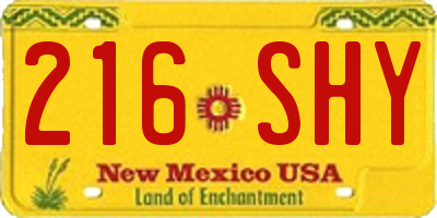 NM license plate 216SHY