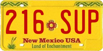 NM license plate 216SUP