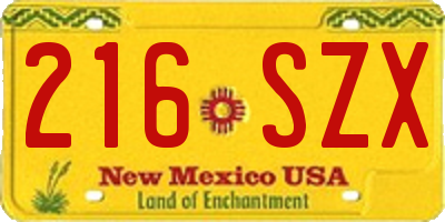 NM license plate 216SZX