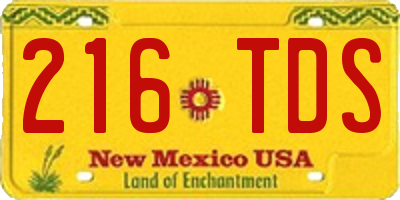 NM license plate 216TDS