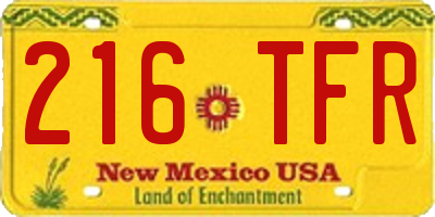 NM license plate 216TFR