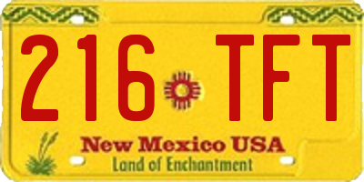 NM license plate 216TFT