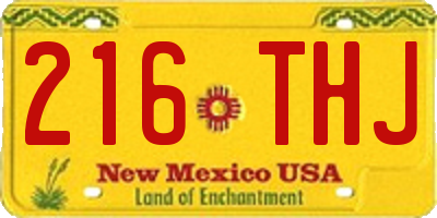 NM license plate 216THJ