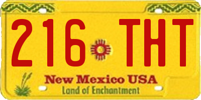 NM license plate 216THT
