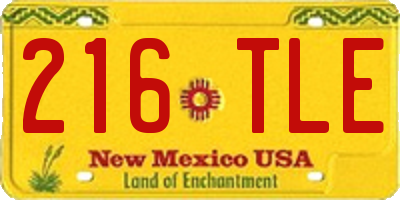 NM license plate 216TLE