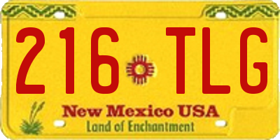 NM license plate 216TLG