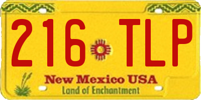 NM license plate 216TLP