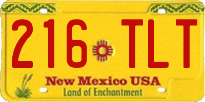 NM license plate 216TLT