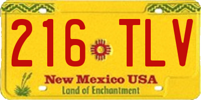 NM license plate 216TLV
