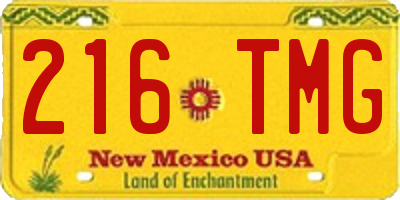 NM license plate 216TMG