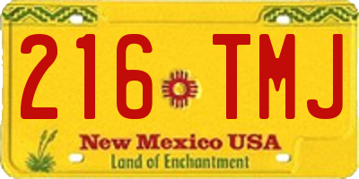 NM license plate 216TMJ