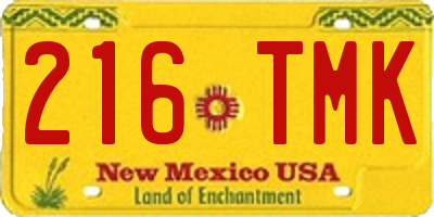 NM license plate 216TMK