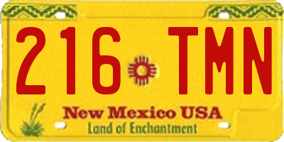 NM license plate 216TMN