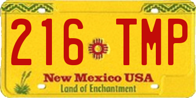 NM license plate 216TMP