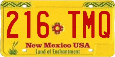 NM license plate 216TMQ