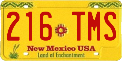 NM license plate 216TMS