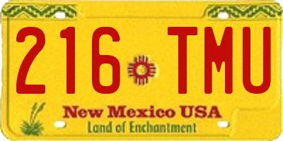 NM license plate 216TMU