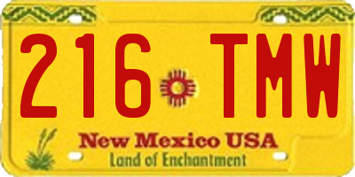 NM license plate 216TMW