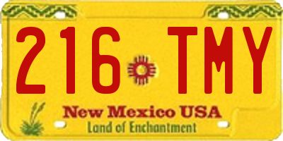 NM license plate 216TMY