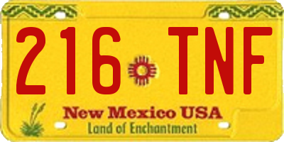 NM license plate 216TNF