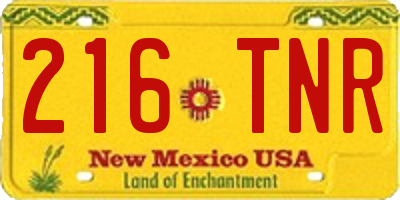 NM license plate 216TNR