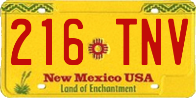 NM license plate 216TNV