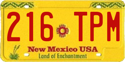 NM license plate 216TPM