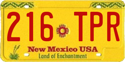 NM license plate 216TPR