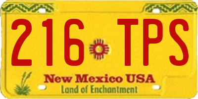 NM license plate 216TPS