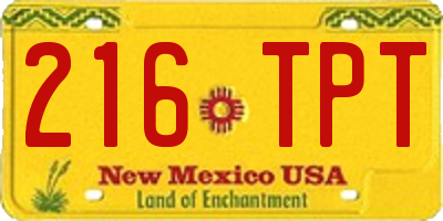 NM license plate 216TPT