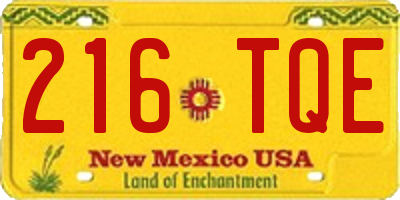 NM license plate 216TQE