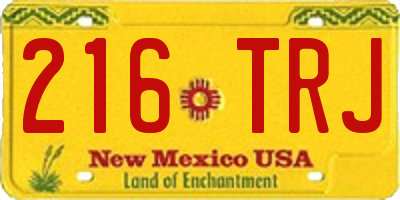 NM license plate 216TRJ