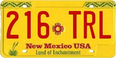 NM license plate 216TRL
