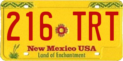 NM license plate 216TRT