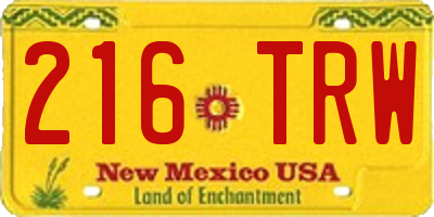 NM license plate 216TRW