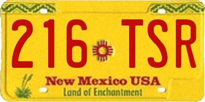 NM license plate 216TSR