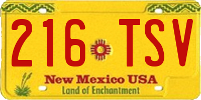 NM license plate 216TSV