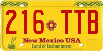 NM license plate 216TTB