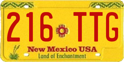 NM license plate 216TTG