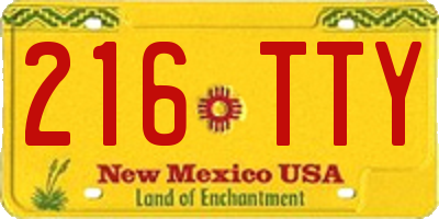 NM license plate 216TTY