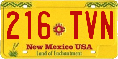 NM license plate 216TVN