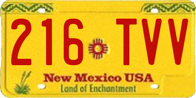 NM license plate 216TVV
